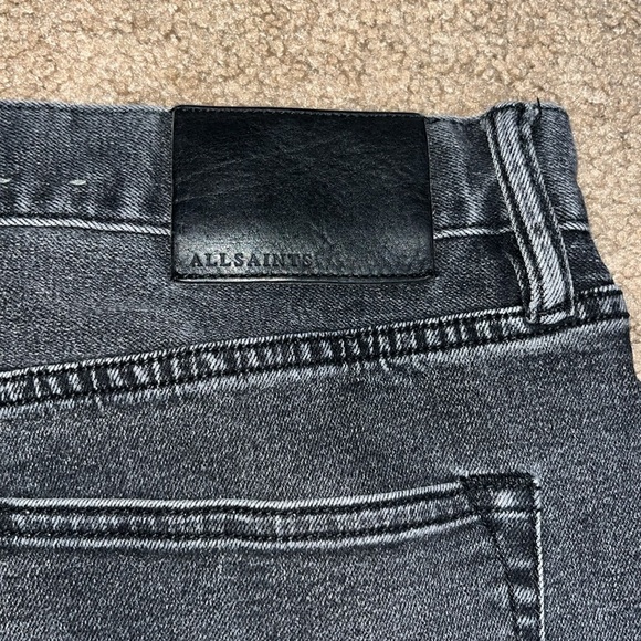 ALLSAINTS Rex Modern Slim Distressed Black Faded Washed 36 - Picture 8 of 10